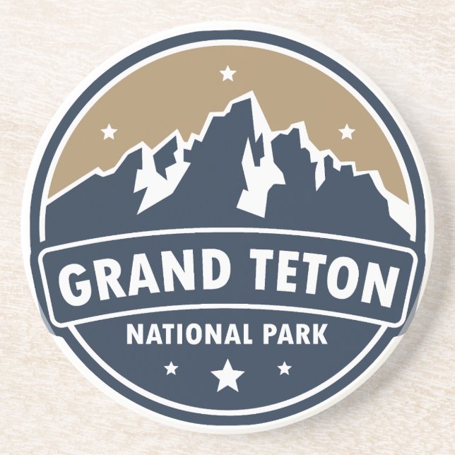 Grand Teton National Park Round Emblem Coaster (Front)