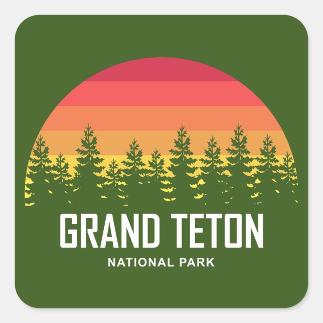 Grand Teton National Park Square Sticker (Front)