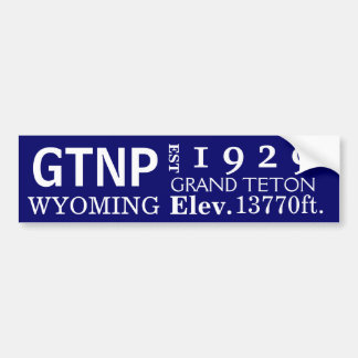 Grand Teton national park stats Bumper Sticker