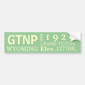 Grand Teton national park stats Bumper Sticker