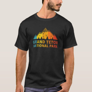 Grand Teton National Park Style Mountain Sunset Re T-Shirt
