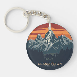 Grand Teton National Park Sunset Key Ring