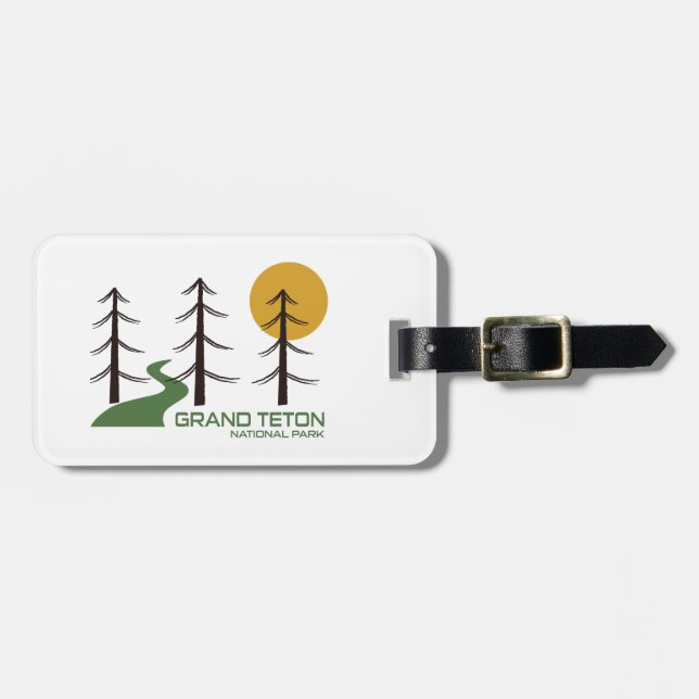 Grand Teton National Park Trail Luggage Tag (Front Horizontal)