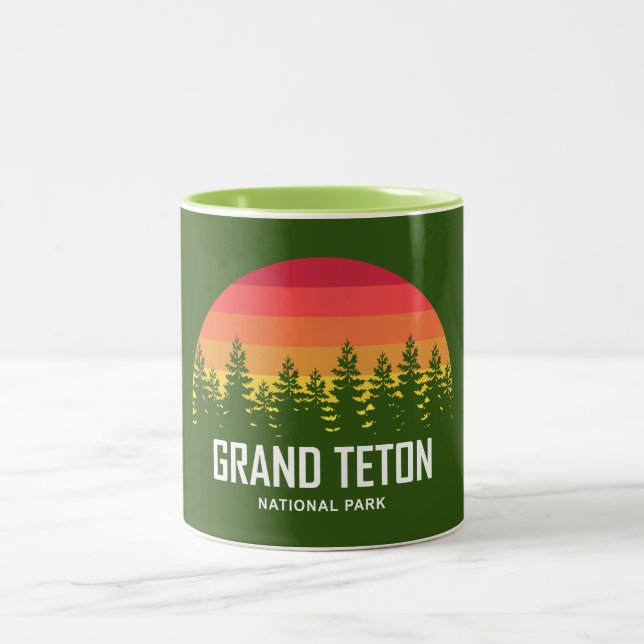 Grand Teton National Park Two-Tone Coffee Mug (Center)