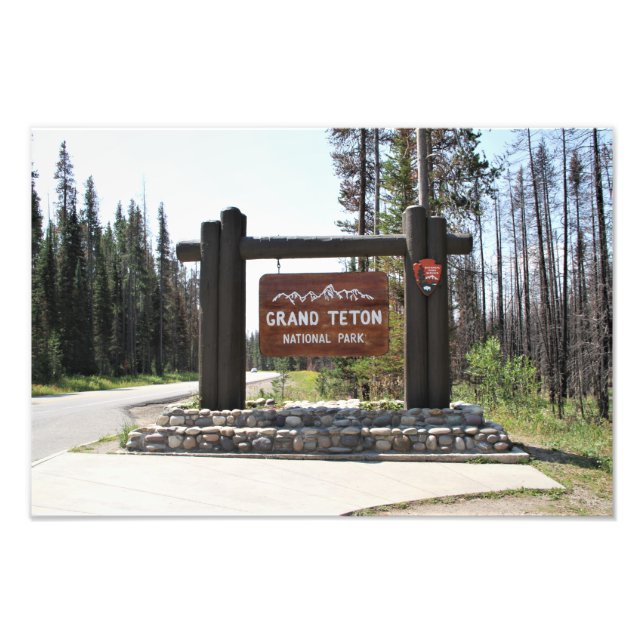 Grand Teton National Park, US National Park, Sign (Front)