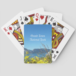 Grand Teton National Park wild flowers and lake. Playing Cards