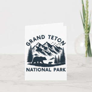 Grand Teton National Park Wyoming Bear Hiking Moun Card