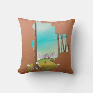 Grand Teton National Park Wyoming Map Cushion