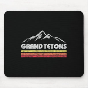 Grand Teton National Park Wyoming Retro Mountain R Mouse Pad