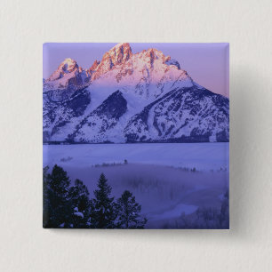GRAND TETON NATIONAL PARK, WYOMING. USA. Fog & 15 Cm Square Badge
