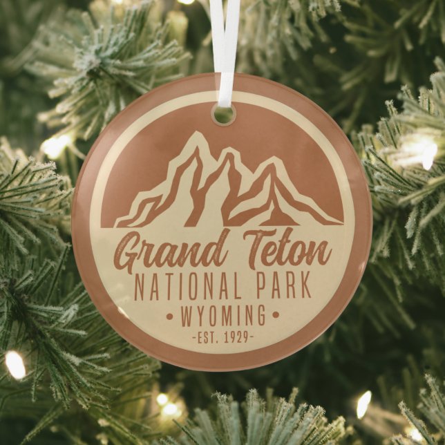 Grand Teton National Park Wyoming USA  Glass Tree Decoration (Insitu)