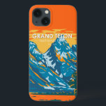 Grand Teton National Park Wyoming Vintage  iPhone 13 Case<br><div class="desc">Grand Teton vector artwork design. The park includes the major peaks of the Teton Range as well as most of the northern sections of the valley known as Jackson Hole.</div>