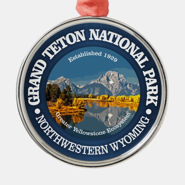 Grand Teton NP Metal Tree Decoration (Front)