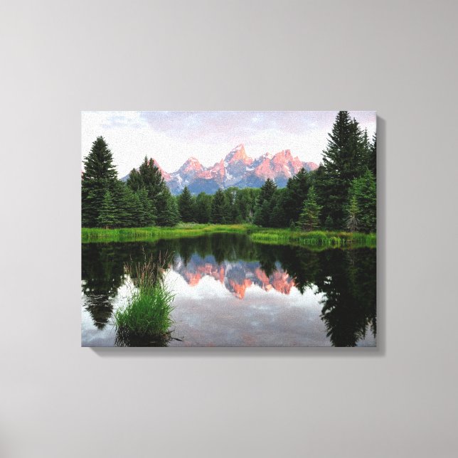 Grand Teton Reflections Over the Beaver Pond Canvas Print (Front)
