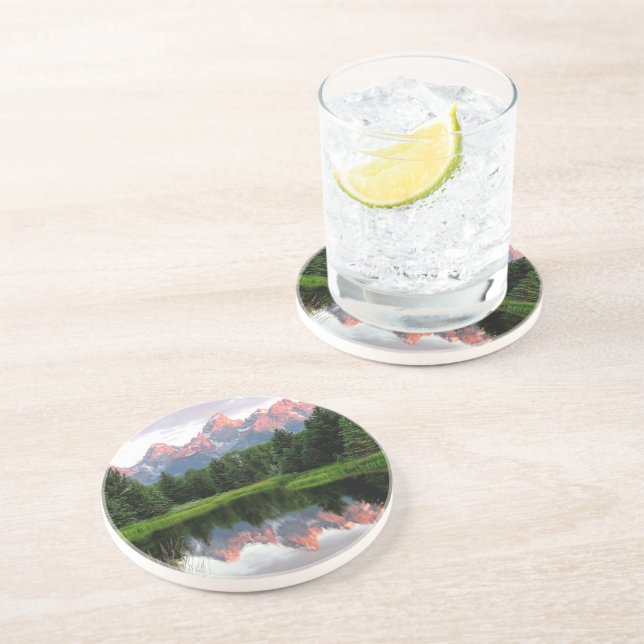 Grand Teton Reflections Over the Beaver Pond Coaster (Side)