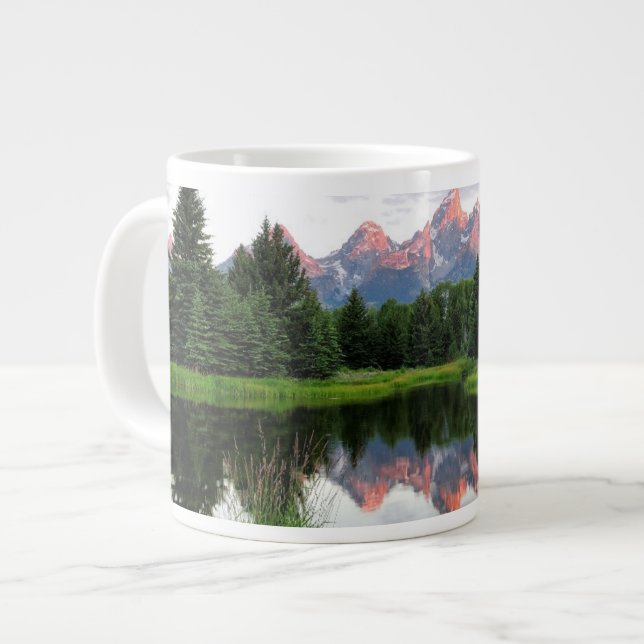 Grand Teton Reflections Over the Beaver Pond Large Coffee Mug (Front Left)