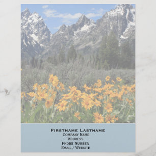 Grand Teton Springtime Souvenir Photo Customised Letterhead