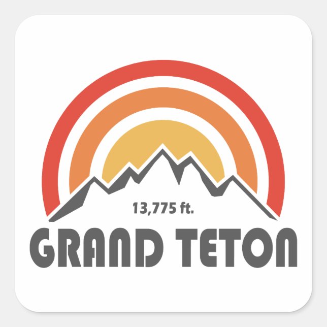 Grand Teton Square Sticker (Front)