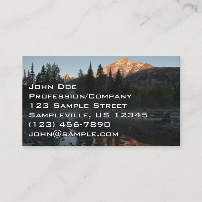 Grand Teton Sunrise at Cottonwood Creek Business Card (Front)