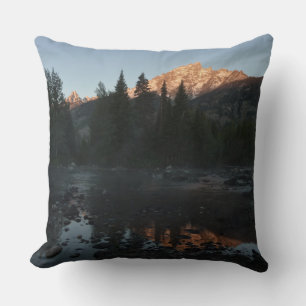 Grand Teton Sunrise at Cottonwood Creek Cushion