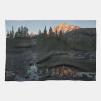 Grand Teton Sunrise at Cottonwood Creek Tea Towel