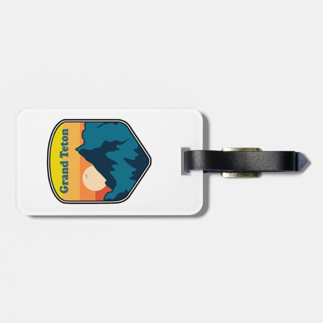 Grand Teton Wyoming Sunrise Luggage Tag (Back Horizontal)