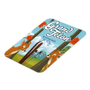 Grand Teton Wyoming to ski. Magnet