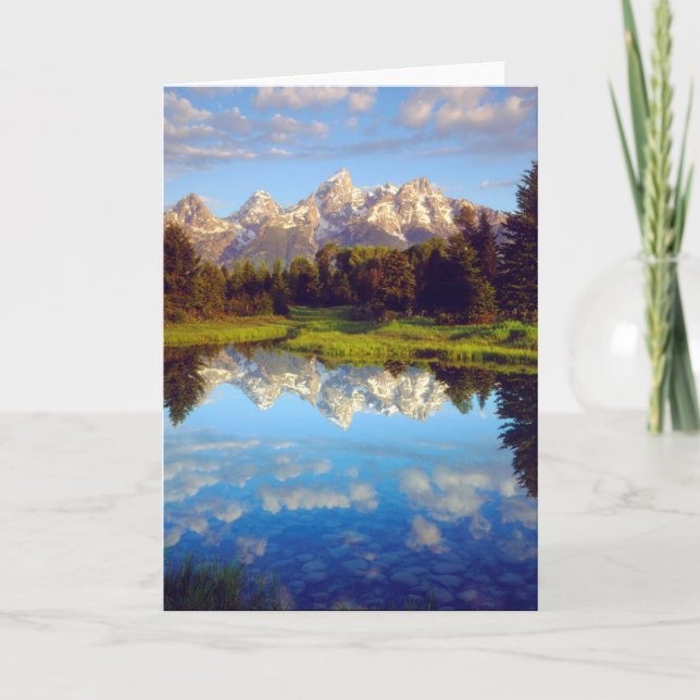 Grand Tetons reflecting in the Snake River Card (Front)