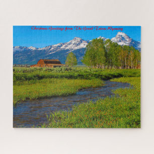 Grand Tetons Wyoming .Christmas Greetings Jigsaw Puzzle