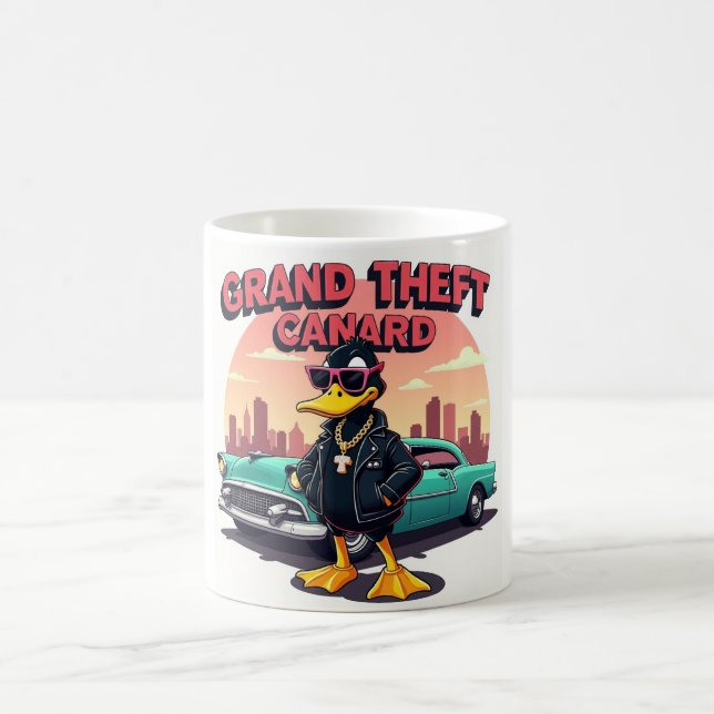 Grand Theft Duck - The rebellious duck of the gami Coffee Mug (Center)