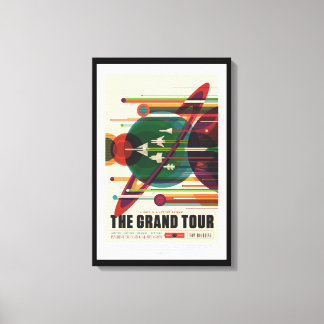 Grand Tour Retro NASA Travel Poster Wrapped Canvas