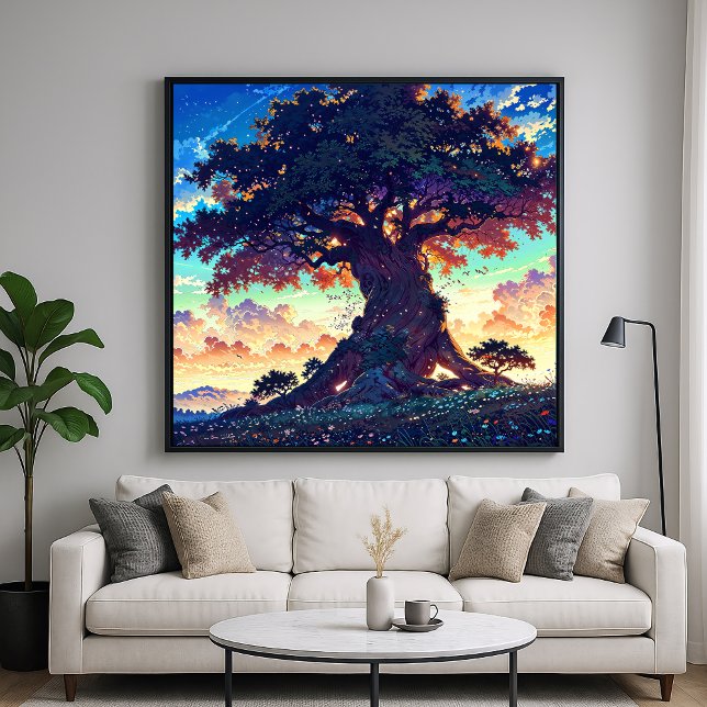Grand Tree - Vibrant Illustration Style Landscape Poster (Creator Uploaded)