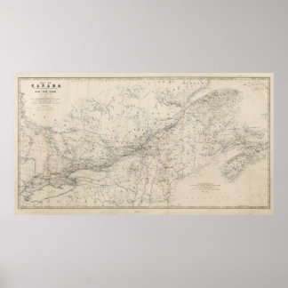 Grand Trunk Railway Map circa 1860 Poster