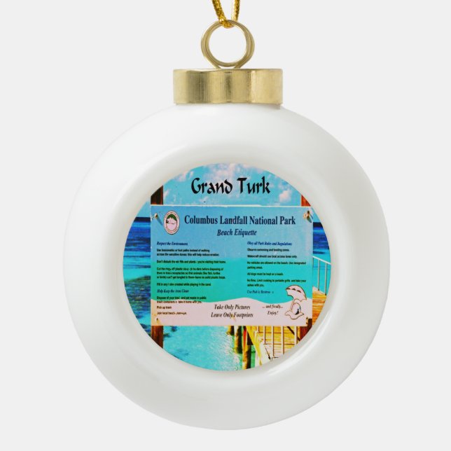 Grand Turk Ceramic Ball Christmas Ornament (Front)