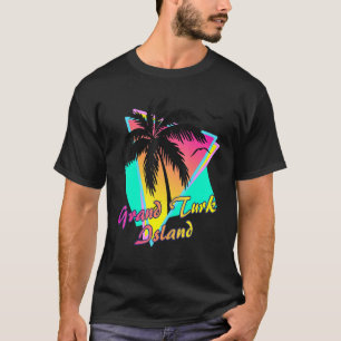 Grand Turk Island Tropical Summer And Beach Palm S T-Shirt