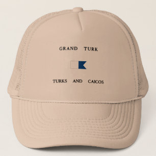 Grand Turk Turks and Caicos Alpha Dive Flag Trucker Hat