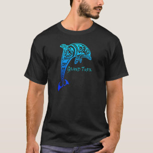 Grand Turk Turks & Caicos Vintage Tribal Dolphin V T-Shirt