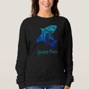 Grand Turk Turks & Caicos Vintage Tribal Shark Vac Sweatshirt