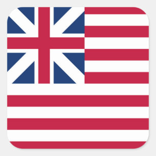 Grand Union, 1st USA Flag of Colonies Square Sticker