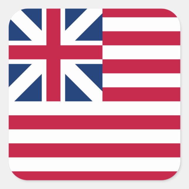 Grand Union, 1st USA Flag of Colonies Square Sticker (Front)