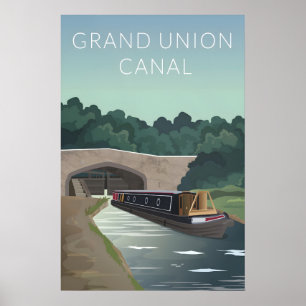 Grand Union Canal Travel Poster