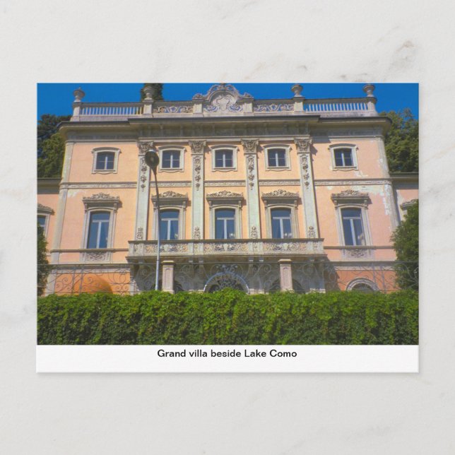 Grand villa beside Lake Como Postcard (Front)