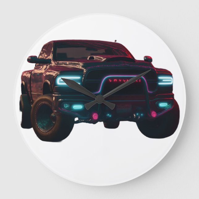 Grand Wanhr Dodge TRX Neon Truck Large Clock (Front)