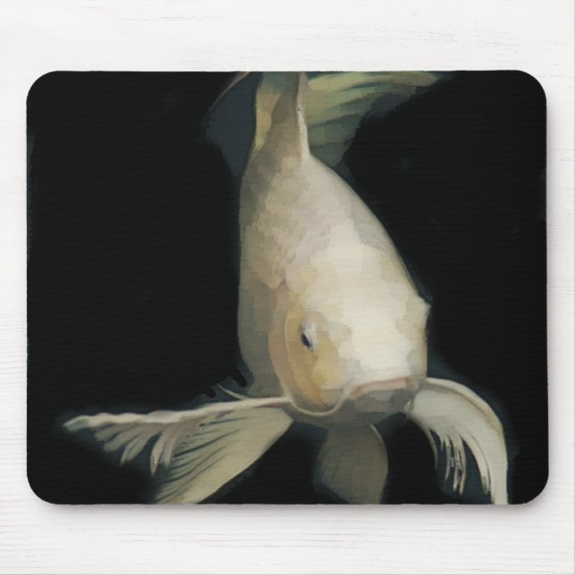 Grand White Koi Mouse Pad (Front)