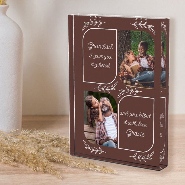 Grandad 2 Vertical Photo Loving Words Personalised (Creator Uploaded)