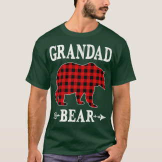 Grandad Bear Christmas Pajama Red Plaid Buffalo Fa T-Shirt