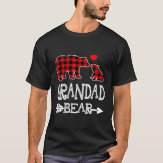 Grandad Bear Christmas Pajama Red Plaid Buffalo Fa T-Shirt