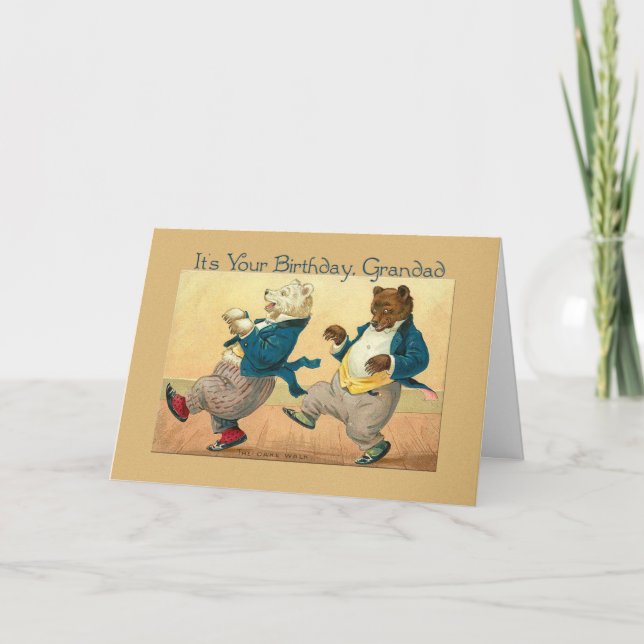 grandad birthday  dancing bears card (Front)