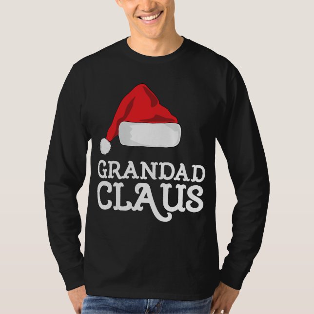 Grandad Claus Christmas Hat Family Matching Group  T-Shirt (Front)
