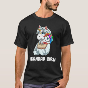 Grandad Corn Grandfather Grandchild Unicorn T-Shirt